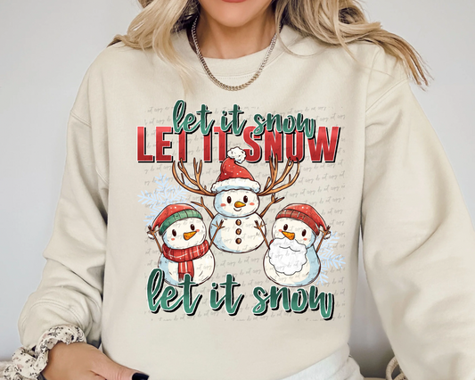 Let it Snow Snowmen with Antlers  - TRANSFER (SS)