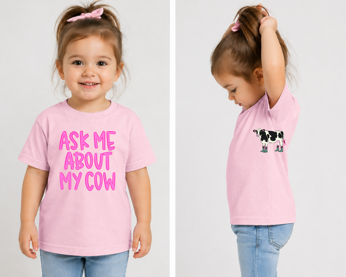 Pink  Ask me about my cow with matching pocket size cow - TRANSFER (CC)