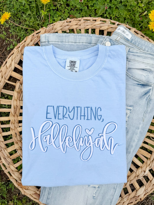 Everything, Hallelujah | Hydrangea TSHIRT - Embroidered