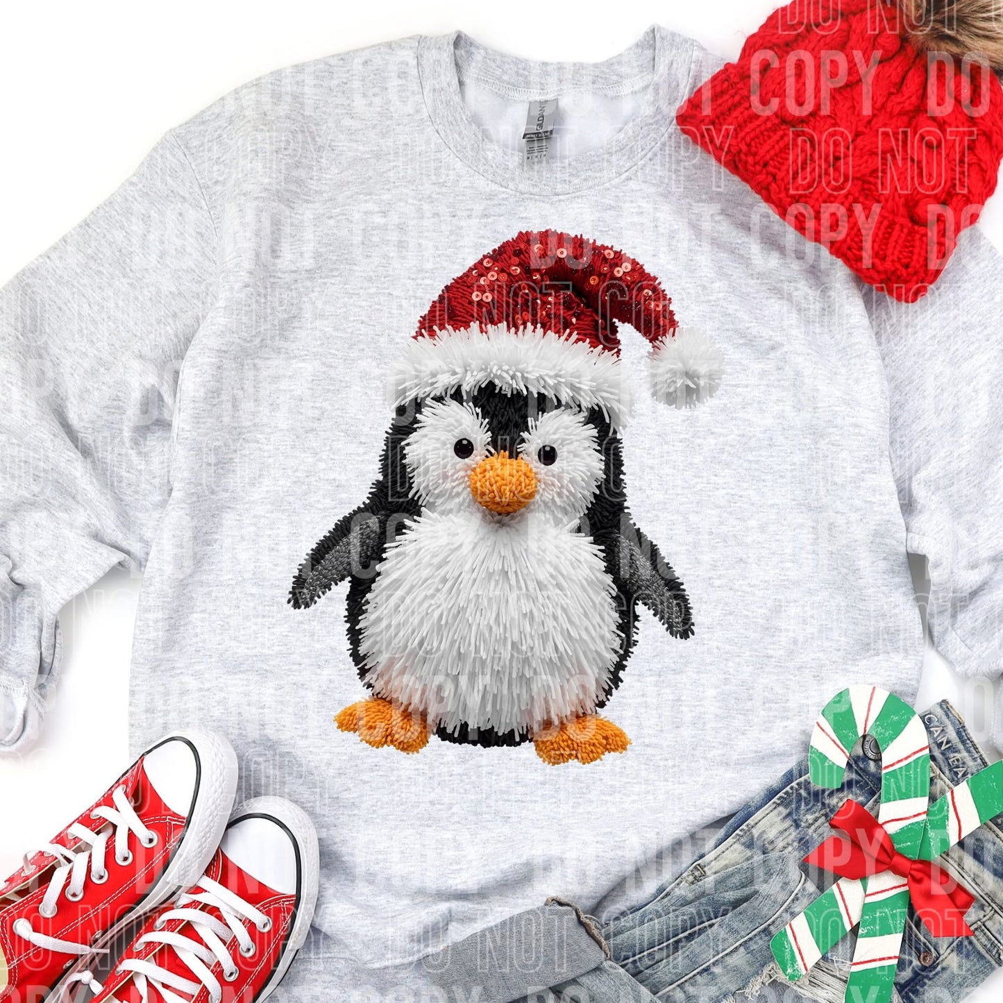 Christmas Penguin Yarn- TRANSFER (SBB)