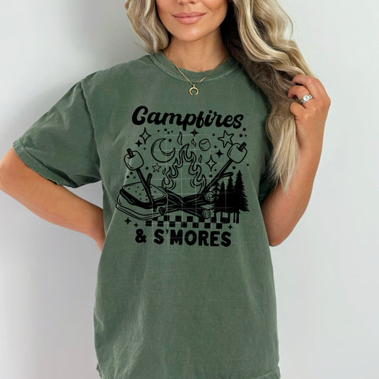 Campfires & S'mores / Black - TRANSFER (CS)