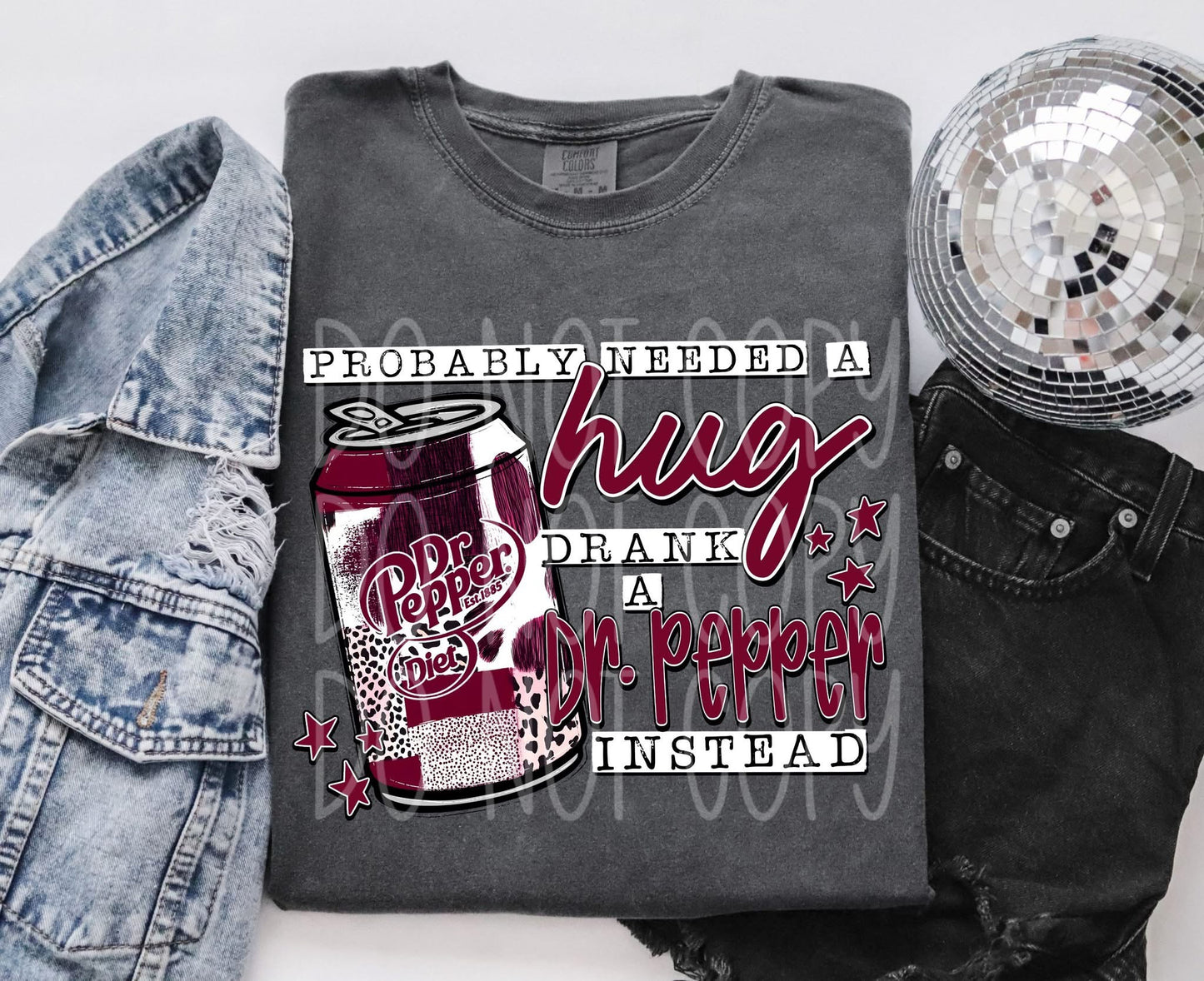 Probably Needed A hug D.P  / Red & White -  TRANSFERS (PH)