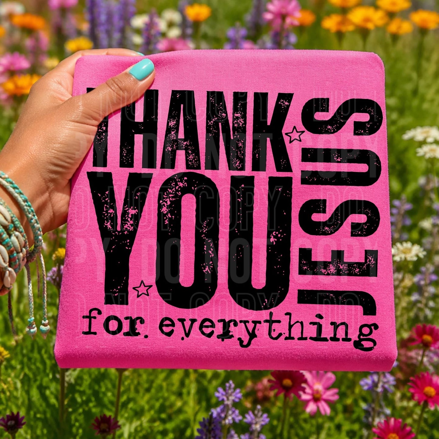 Thank You Jesus / Black  - TRANSFER (SBB)