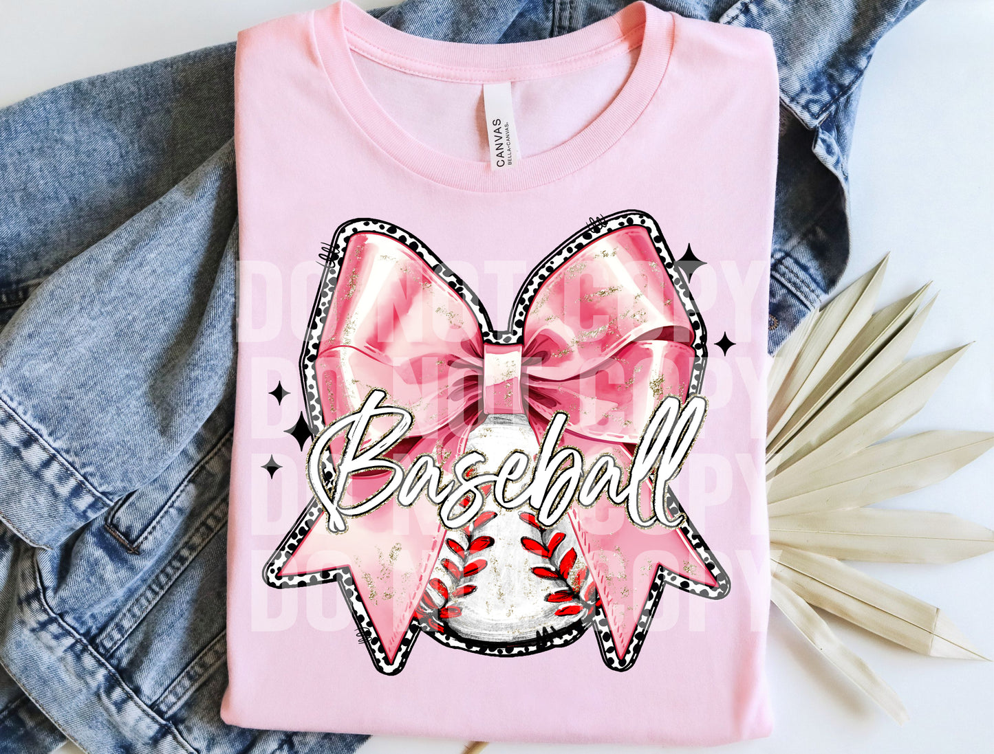 Baseball With Pink Bow - Transfer (SCG)