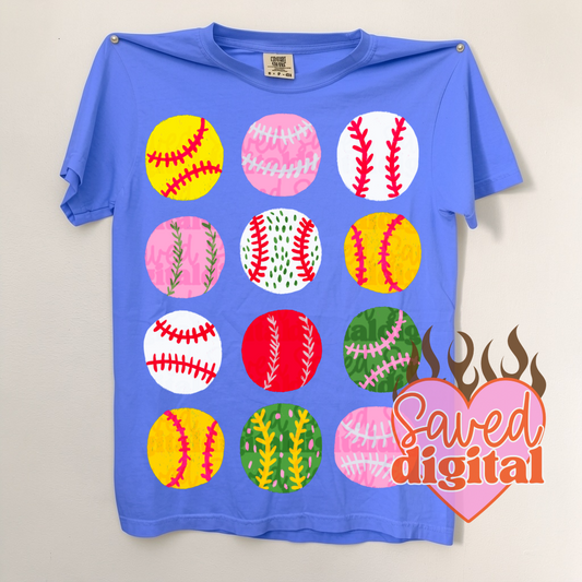 Bright Baseball Collage-   TRANSFER (S)