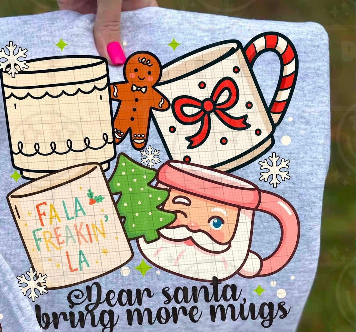 Dear Santa Bring Me Mugs - TRANSFER (HW)