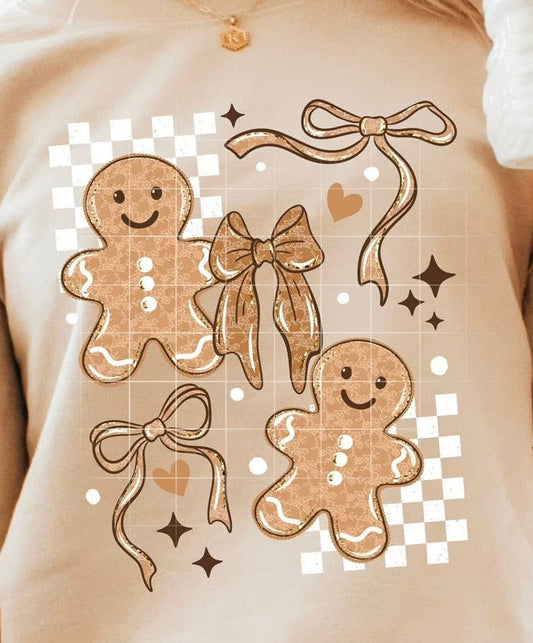 Gingerbread Bow With Snowflakes - TRANSFER (CS)