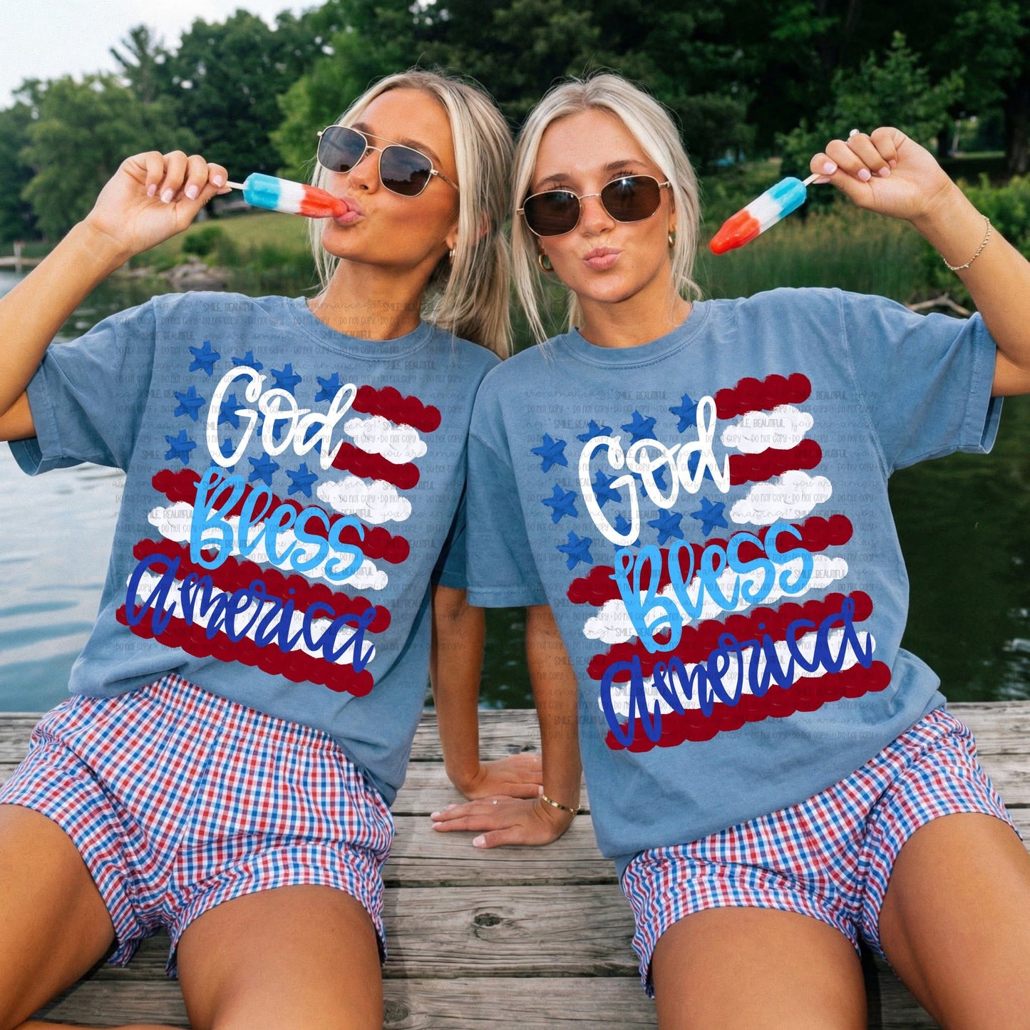 God Bless America / White.Blue. Words - TRANSFER (CC)
