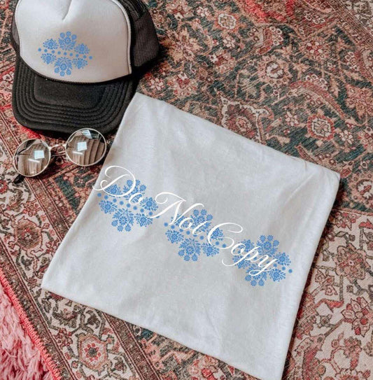 Vintage Blue Flower 2 - TRANSFERS (TIB)