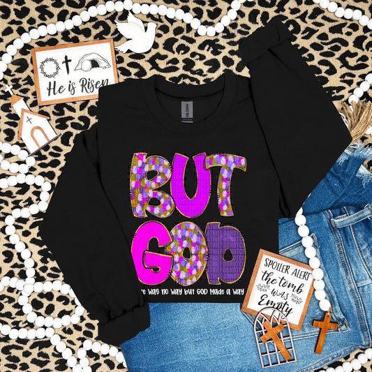 But God / White Words - COMPLETED SWEATSHIRT