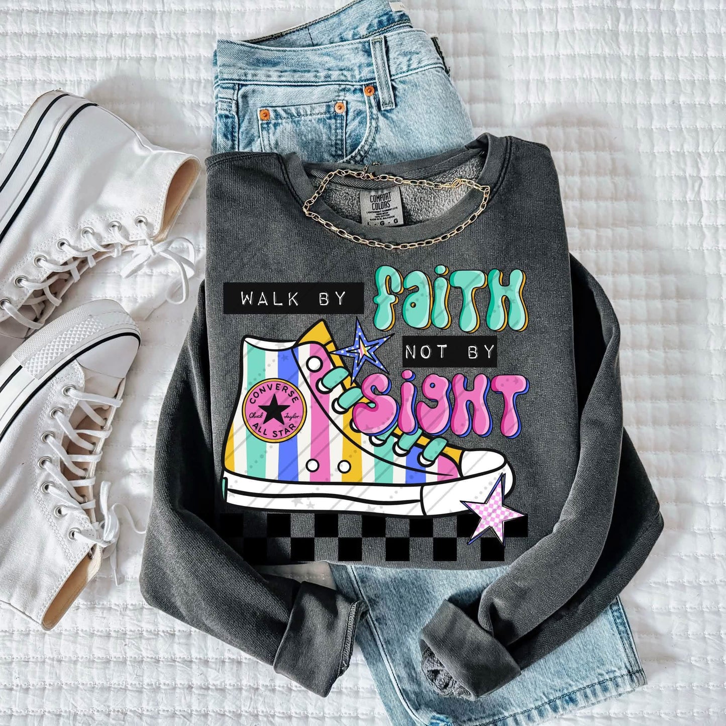 Walk by Faith / Black Checkered - Transfers (CC)