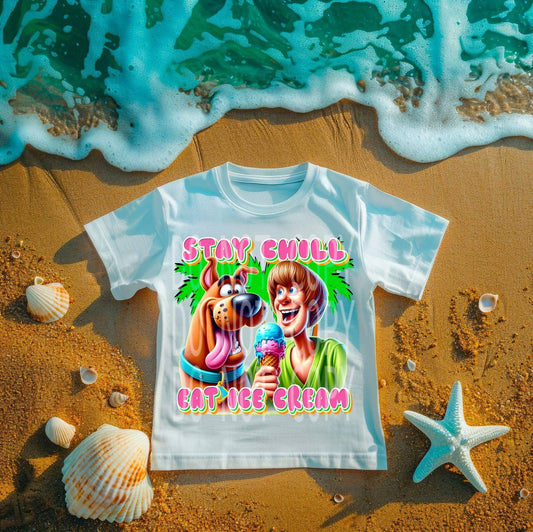 Stay Chill & Eat Ice Cream / PInk  -  TRANSFERS (DD)