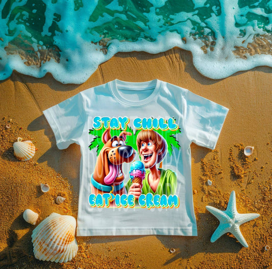 Stay Chill & Eat Ice Cream / Blue  -  TRANSFERS (DD)