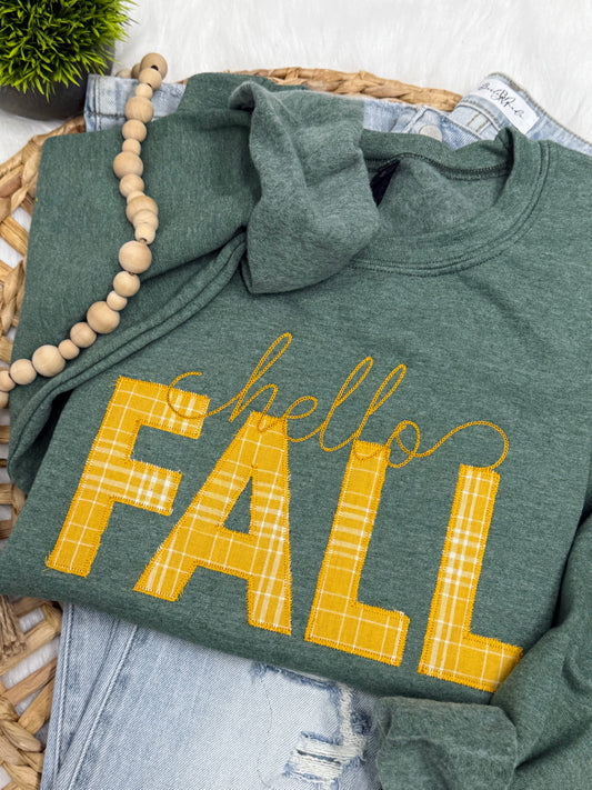 Hello Fall- Embroidered Sweatshirt