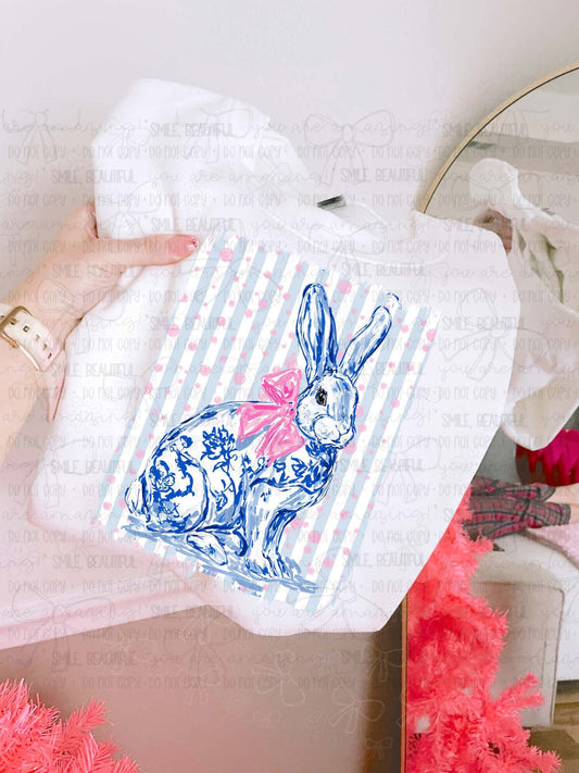 Floral Bunny Without Border -  TRANSFER (CC)
