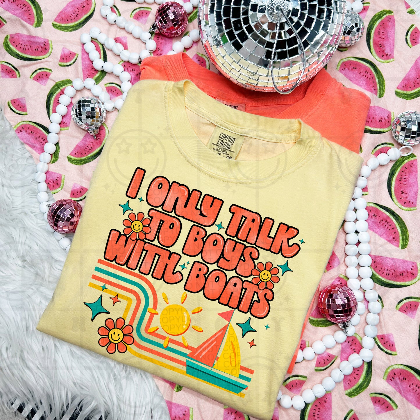I Only Talk To Boys With Boats Retro -  TRANSFERS (HW)