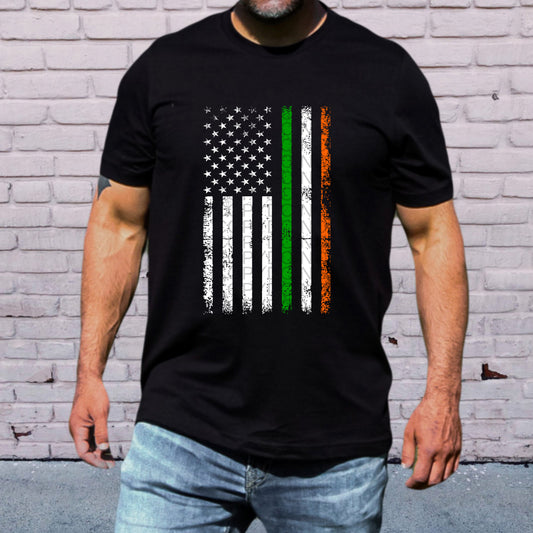 USA Flag Red White and Green Stripes St. Patrick's Day - TRANSFERS (CF)
