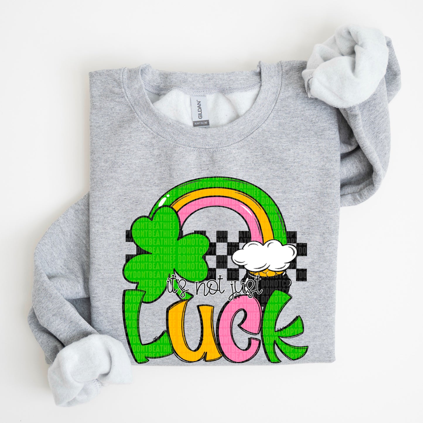 It's Not Just Luck Retro Rainbow Checkered Multicolor Font  - TRANSFER (SDD)