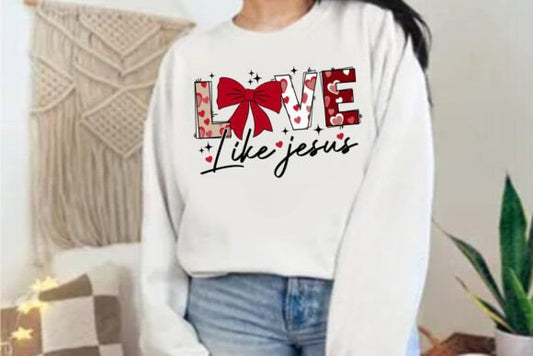 Love Like Jesus Coquette Bow - TRANSFER (CF)