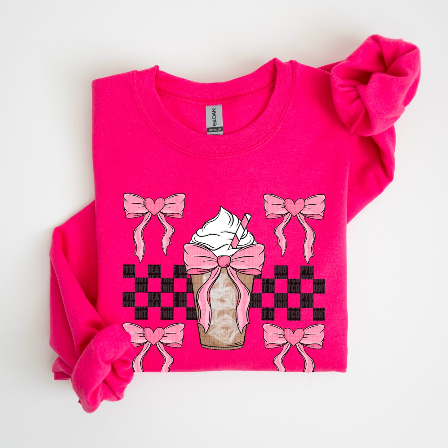 Iced Coffee Checkered Coquette - TRANSFER (SDD)
