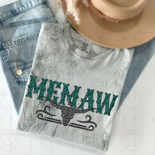 Teal Lace Memaw - TRANSFERS (HW)