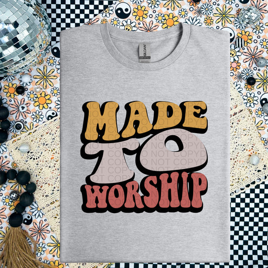 Made to Worship Retro Wavy - TRANSFER (CF)
