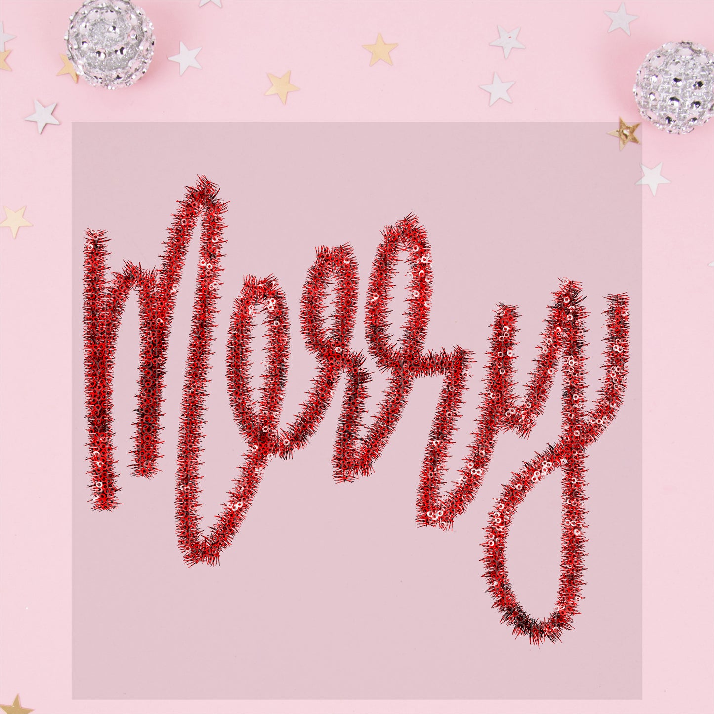 Merry Faux Tinsel Red - TRANSFER (TGG)