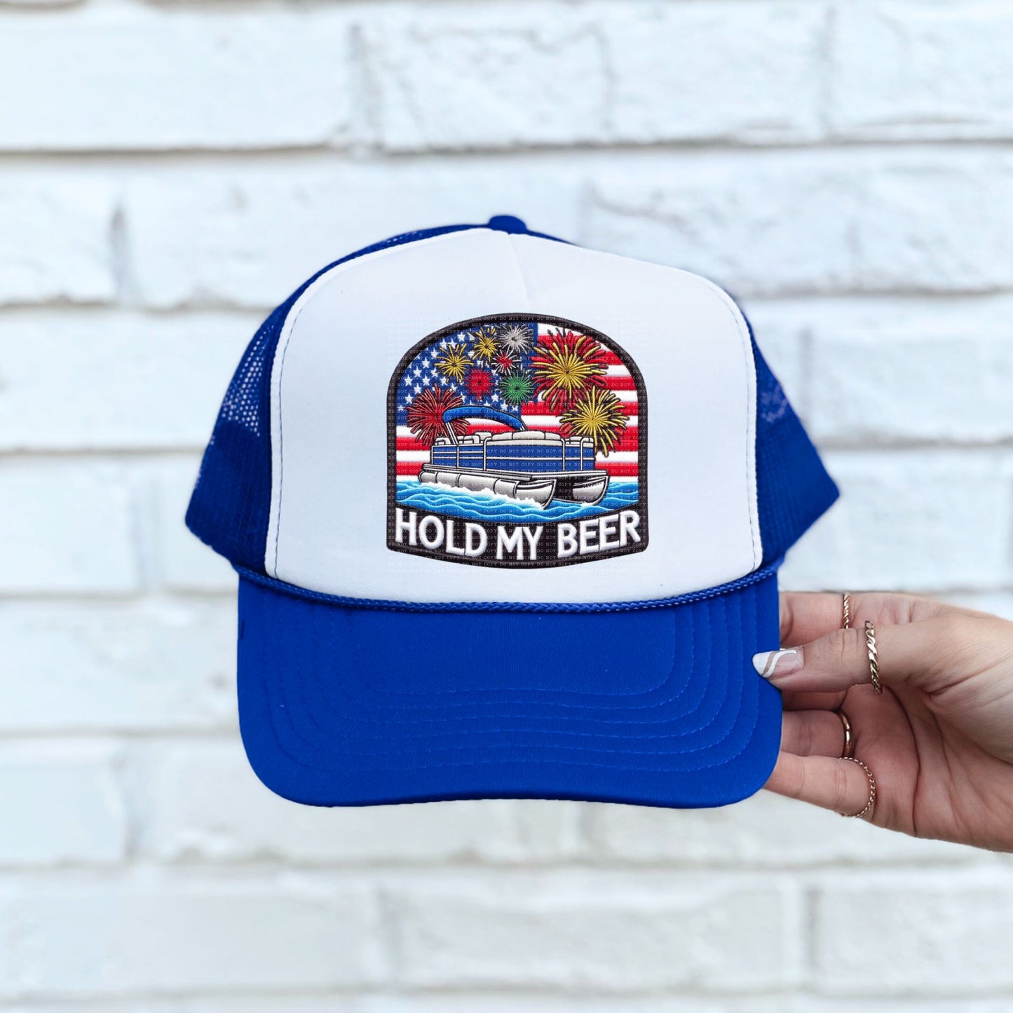 Patriotic Hold My Beer-Hat Transfer (E)