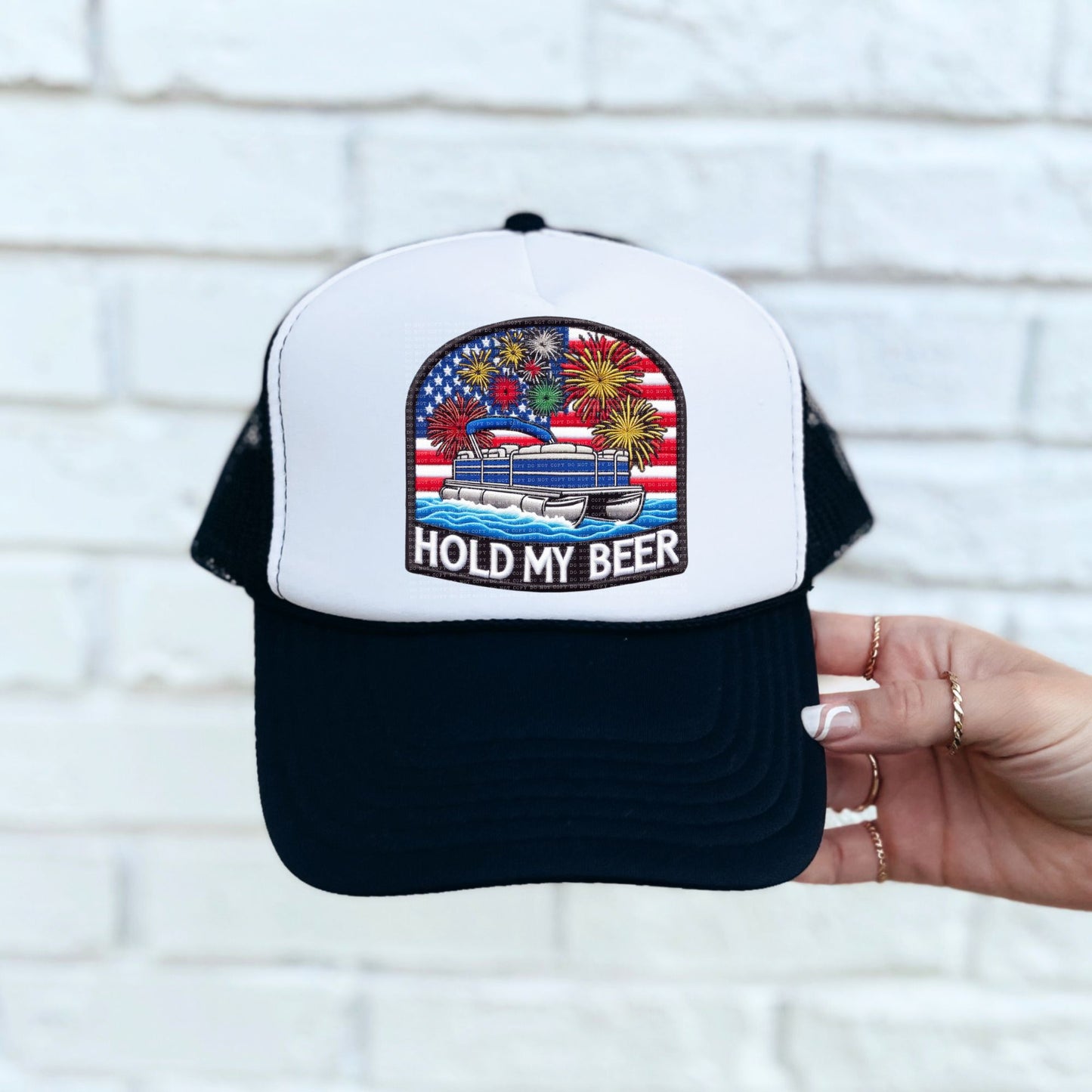 Patriotic Hold My Beer-Hat Transfer (E)