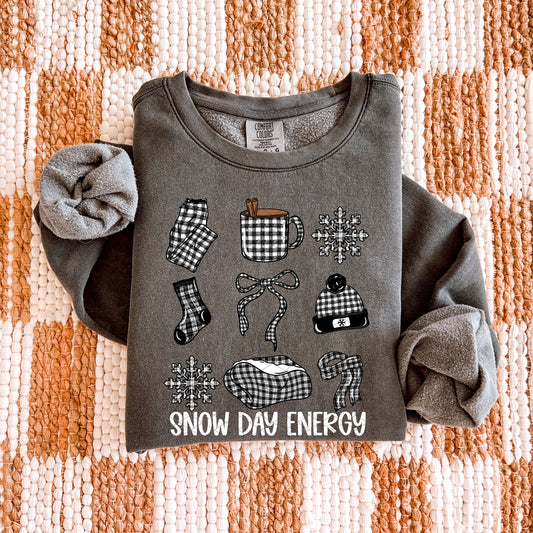 Plaid Snow Day Energy / White - TRANSFER (SDD)