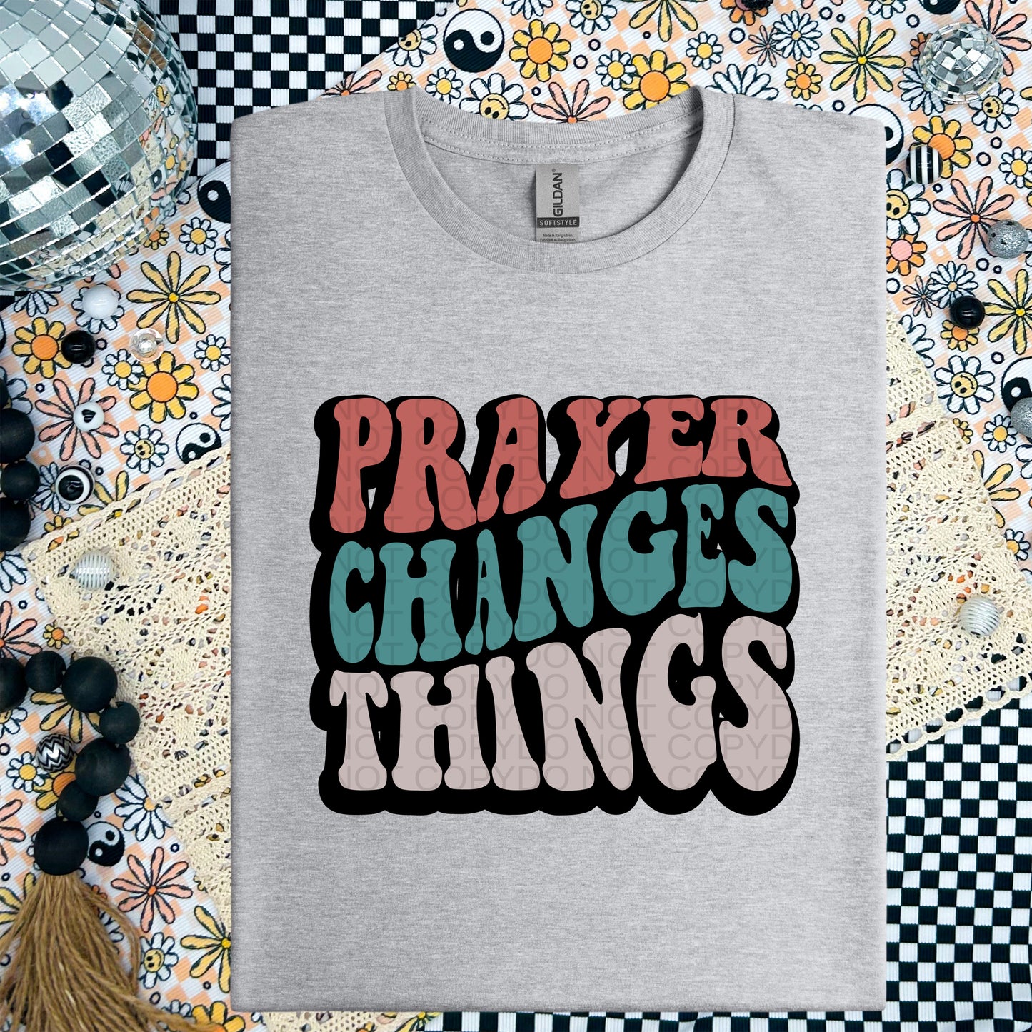 Prayer Chances Things Retro Wavy - TRANSFER (CF)