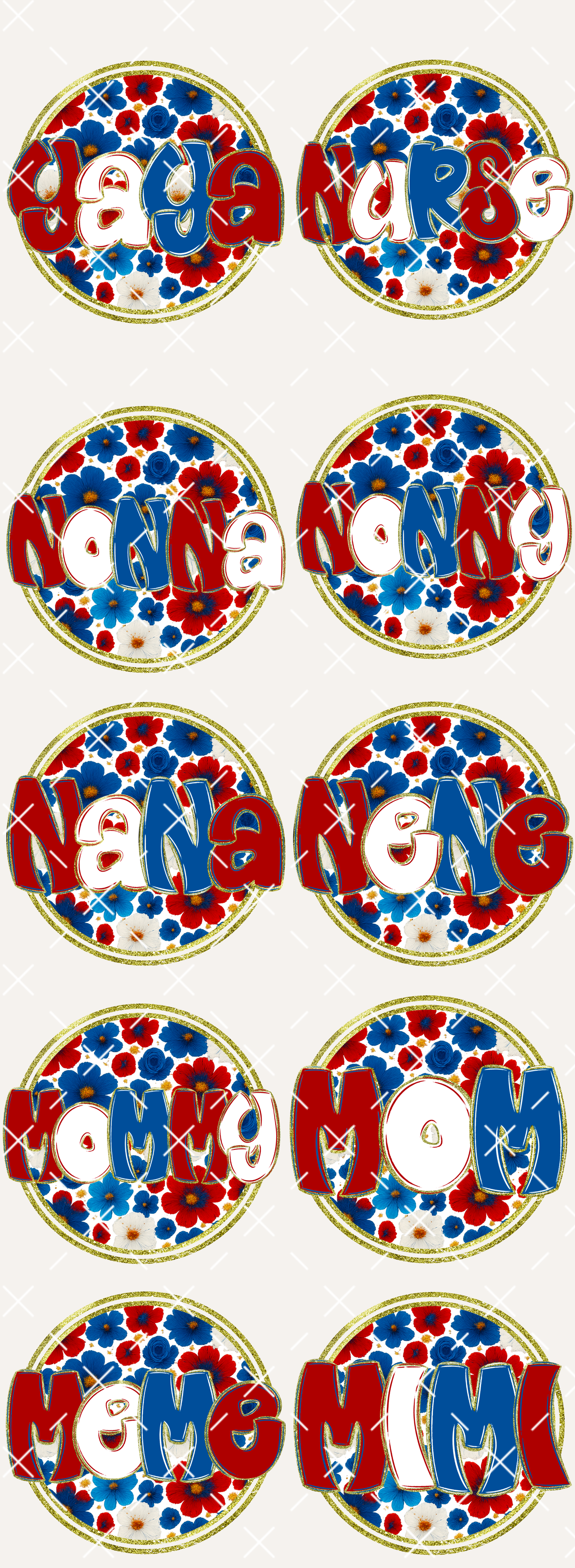 Patriotic Names - PRE MADE GANG SHEET