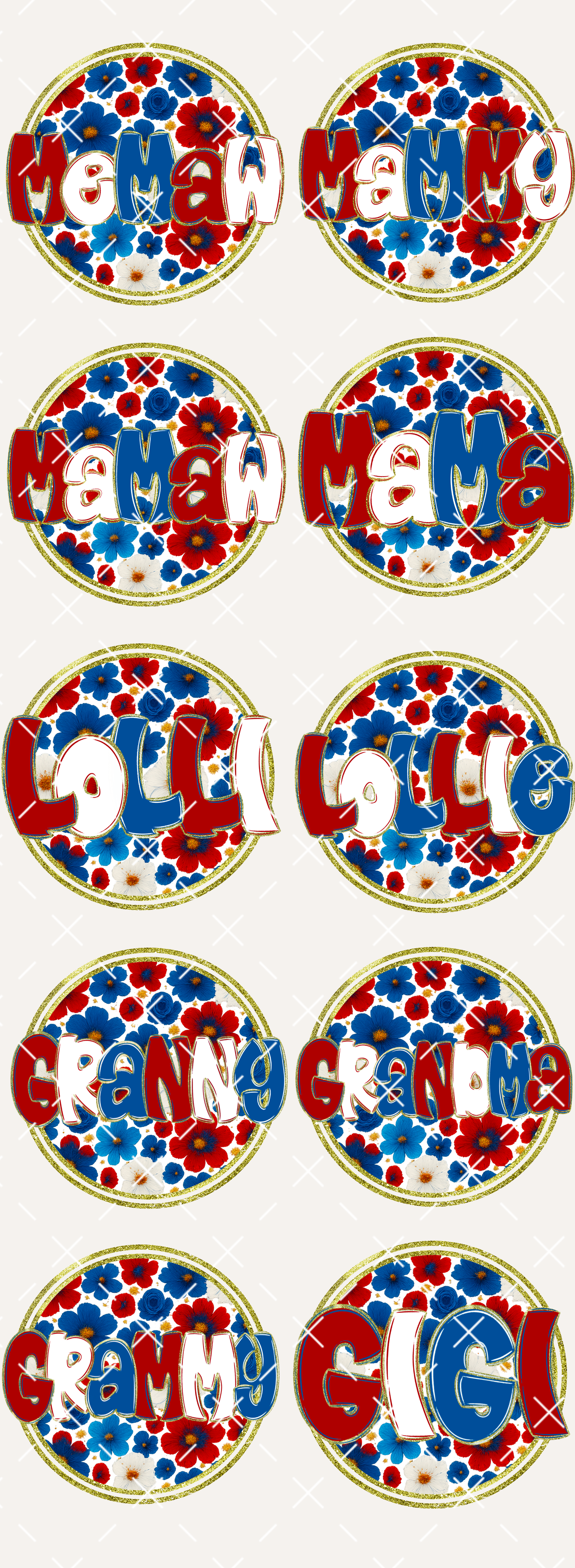Patriotic Names 2 - PRE MADE GANG SHEET
