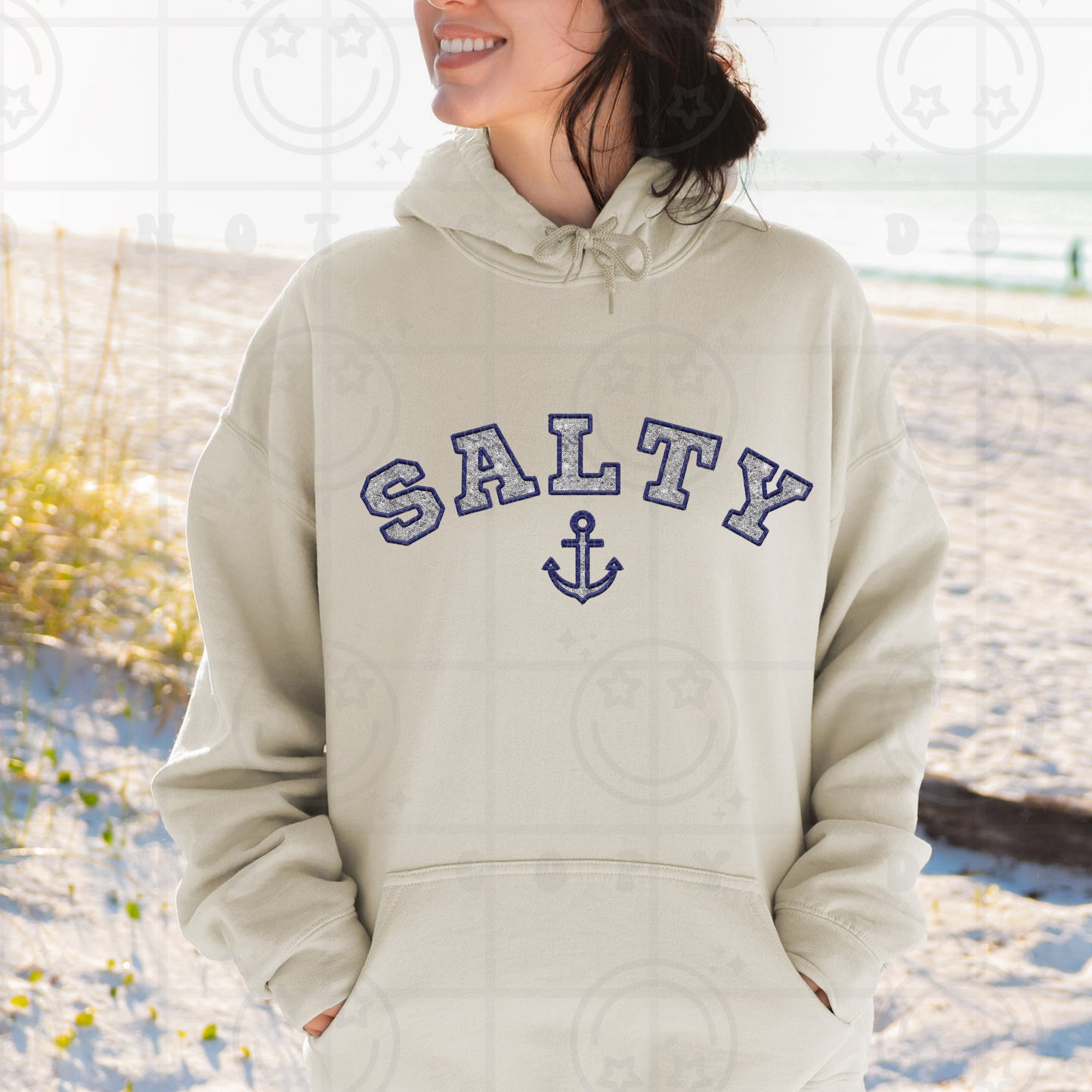 Salty Anchor Faux Embroidery Various Ink Colors - Transfer (HW)