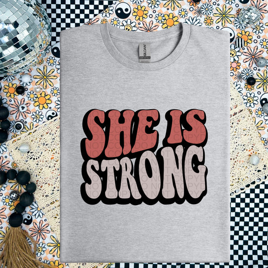 She is Strong Retro Wavy - TRANSFER (CF)