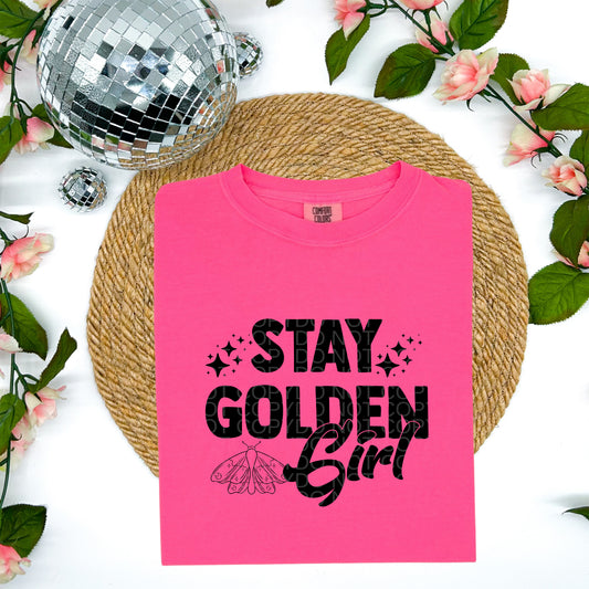 Stay Golden Girl Black Ink - TRANSFERS (Lyttle)
