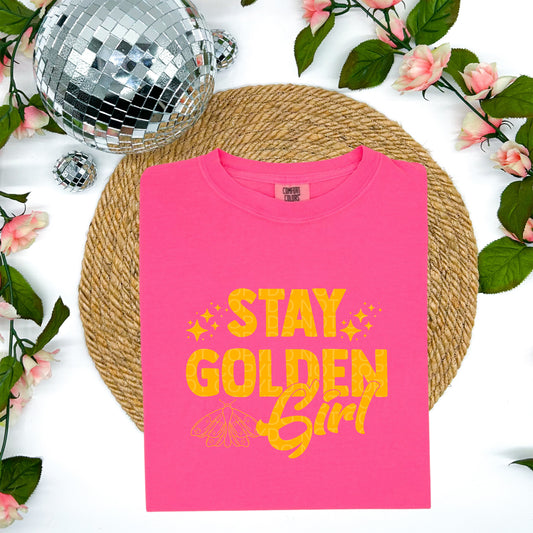 Stay Golden Girl Yellow Ink - TRANSFERS (Lyttle)