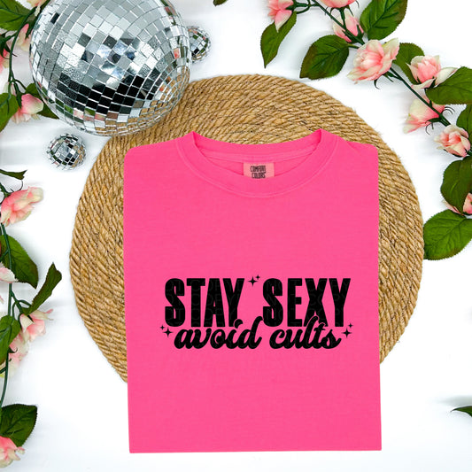 Stay Sexy Avoid Cults Black Ink - TRANSFERS (Lyttle)