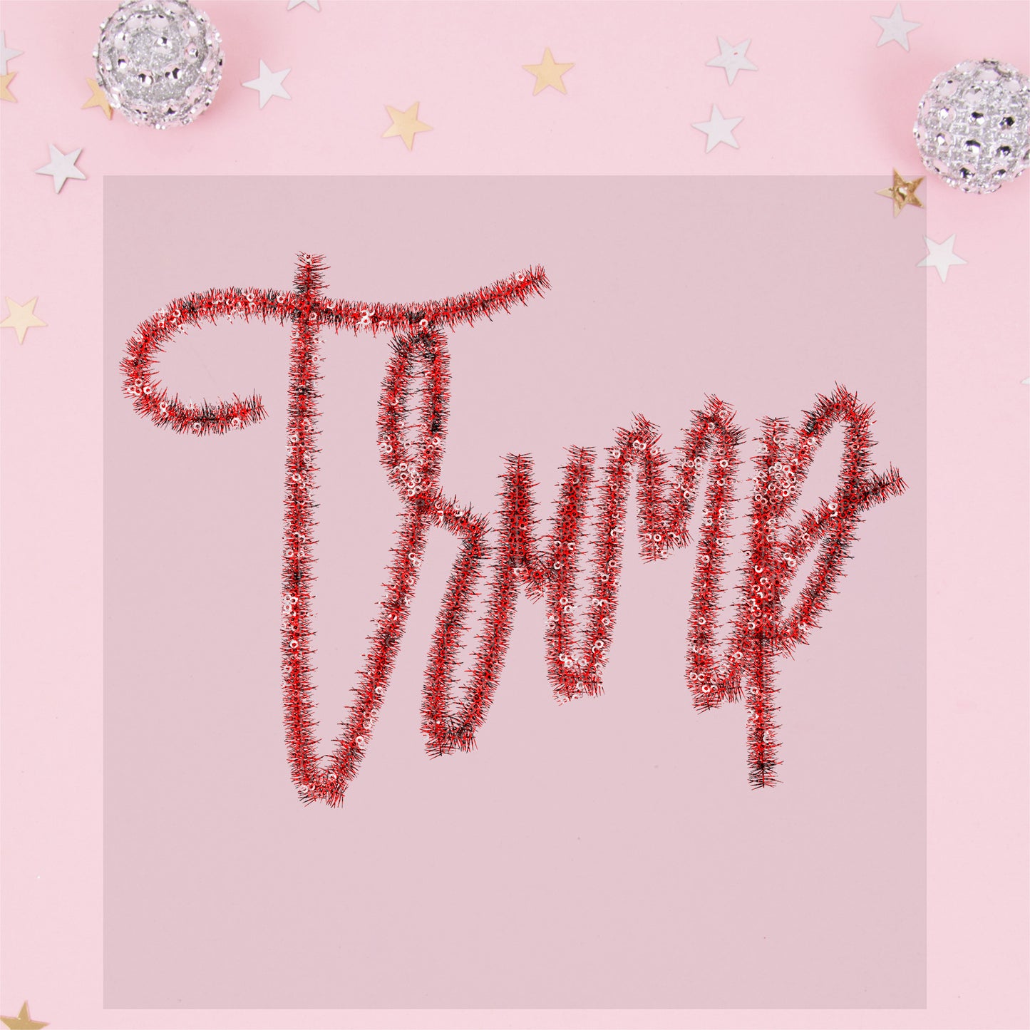 Trump Faux Tinsel Red - TRANSFER (TGG)