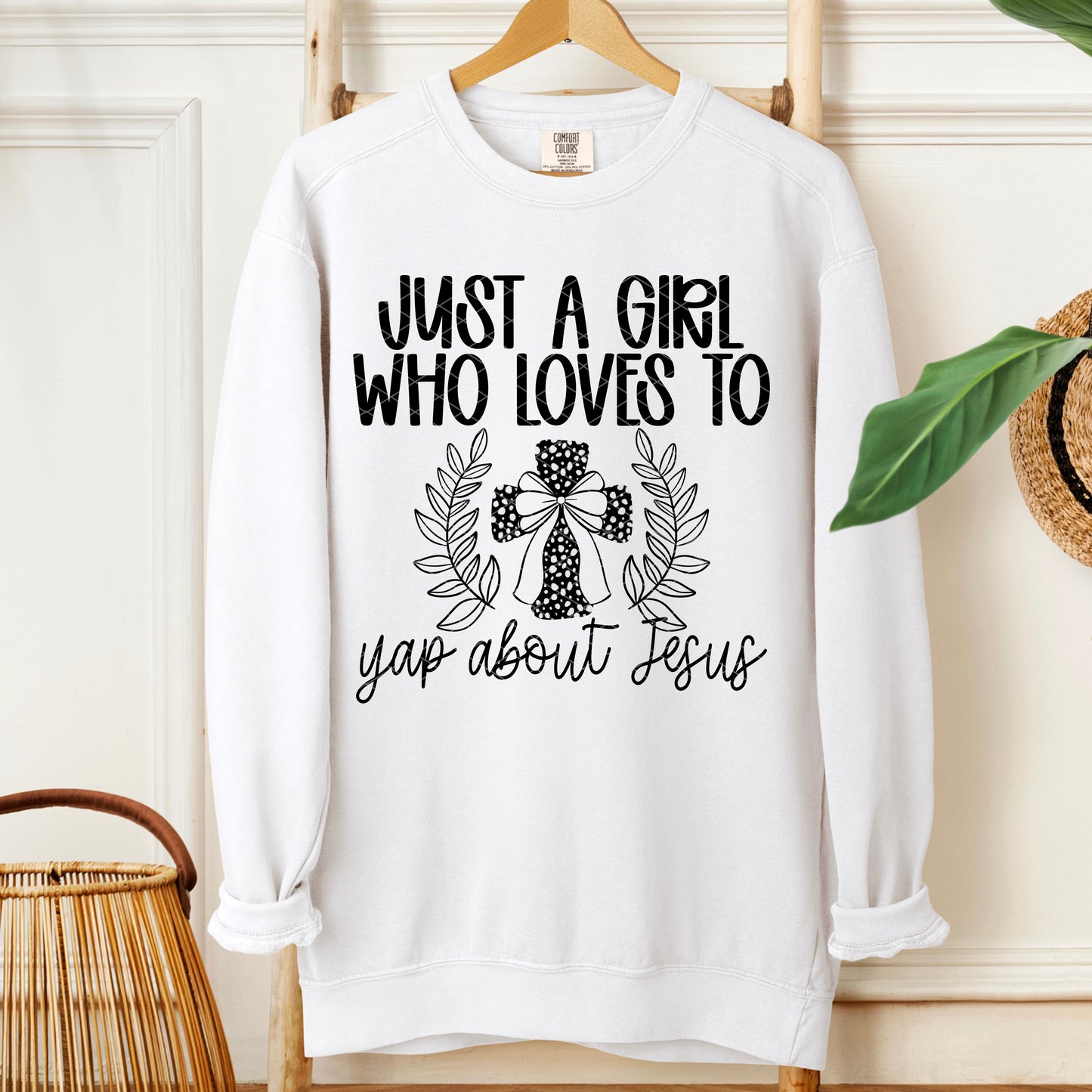 Just A Girl Who Loves To Yap About Jesus / Black  - TRANSFER (SDD)