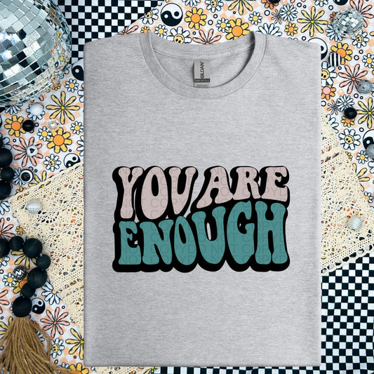 You Are Enough Retro Wavy - TRANSFER (CF)