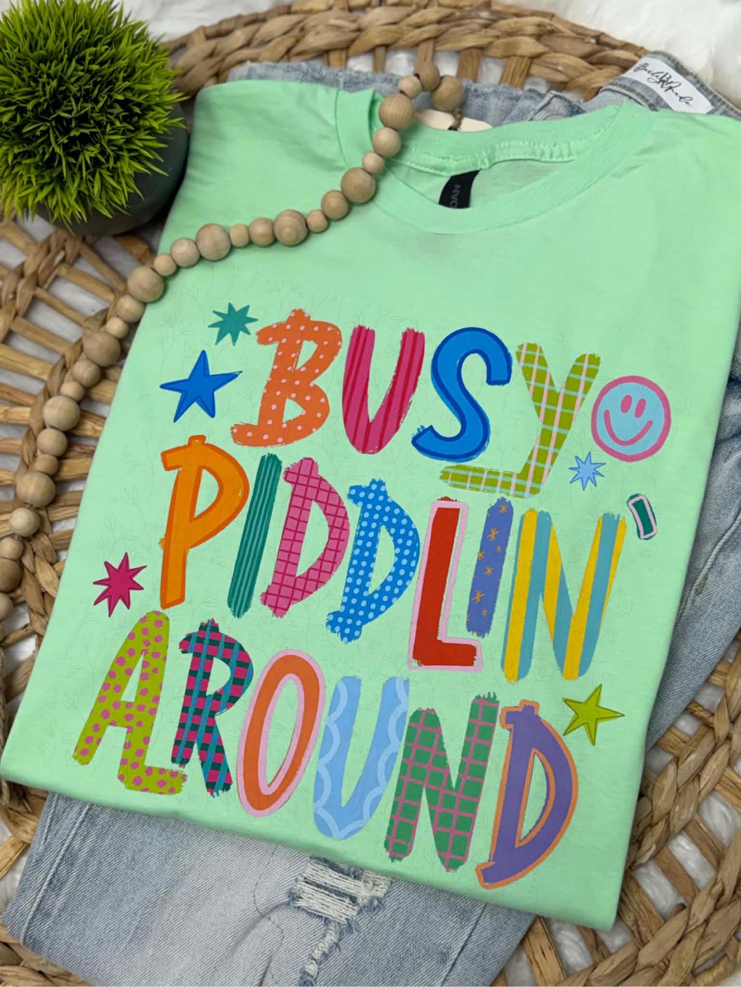 Busy Piddlin Around | Mint - COMPLETED TEE