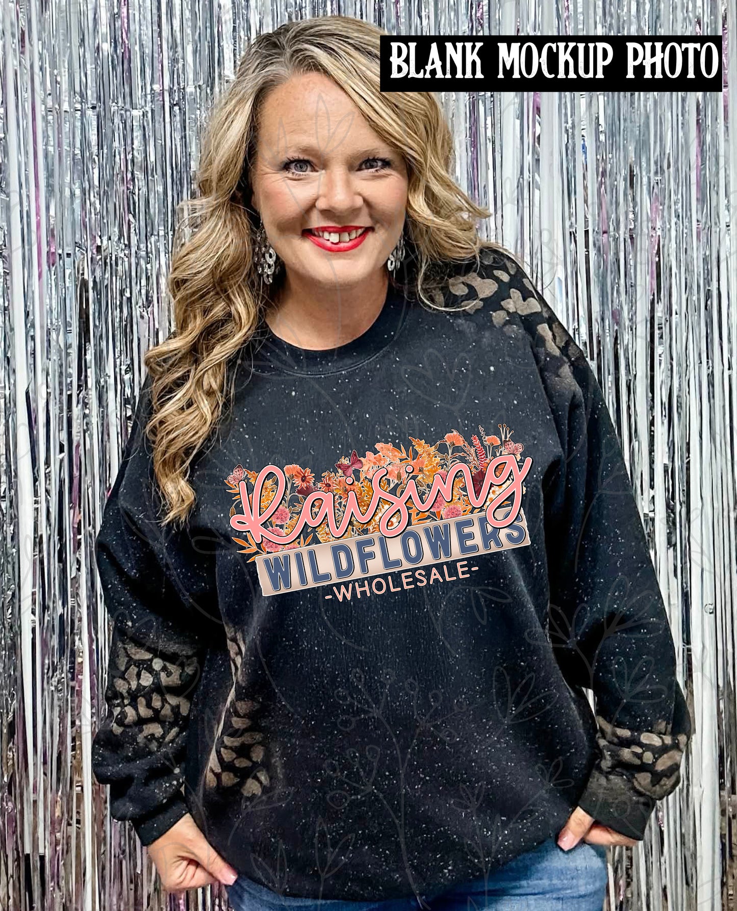 G18000 Sweatshirt Blank Mock up photo | Black + Bleached