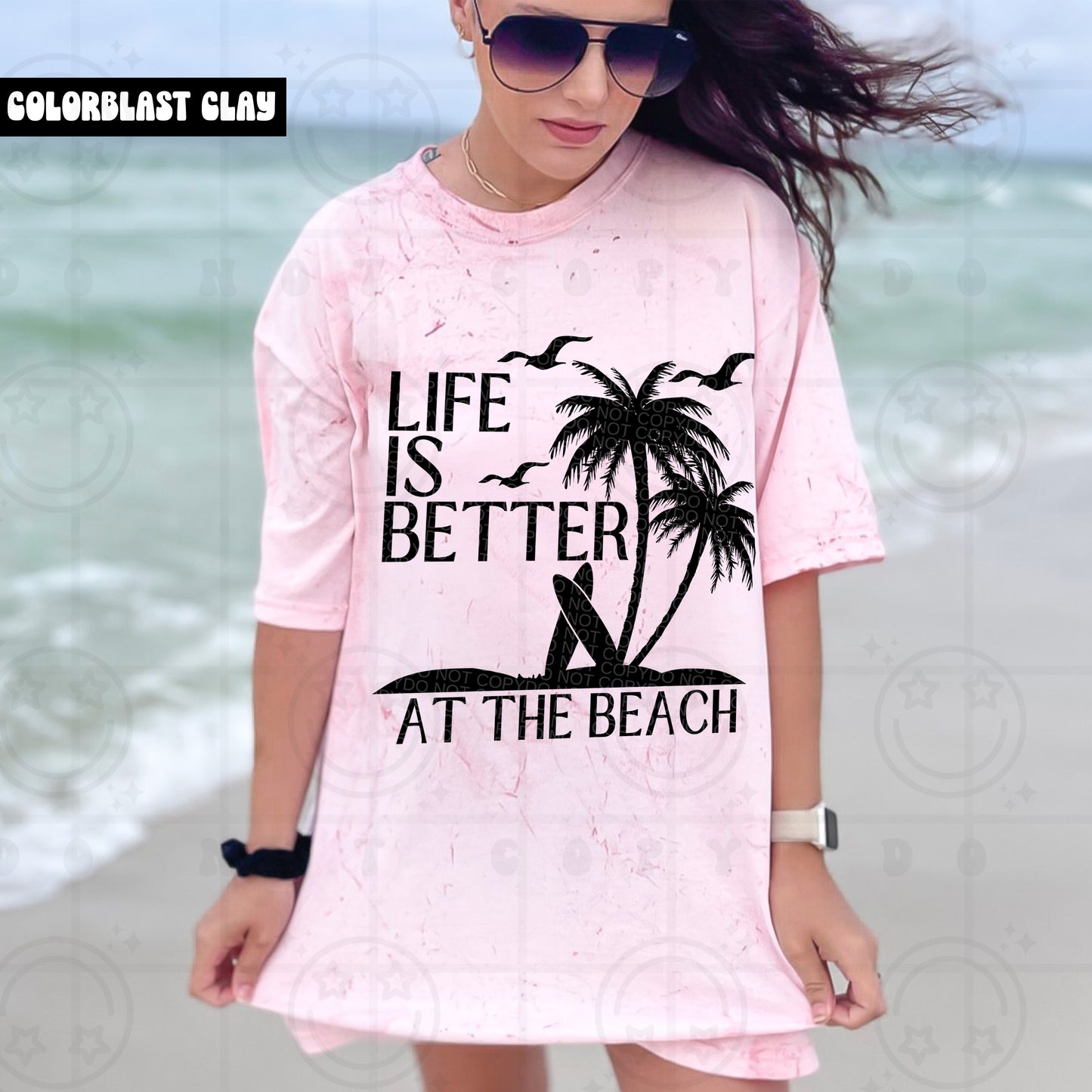 Life is Better At The Beach Black Ink -  TRANSFERS (HW)
