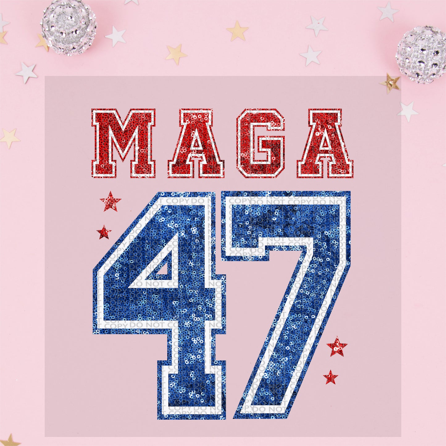 MAGA 47 Varsity Red, White, and Blue - TRANSFER (TGG)