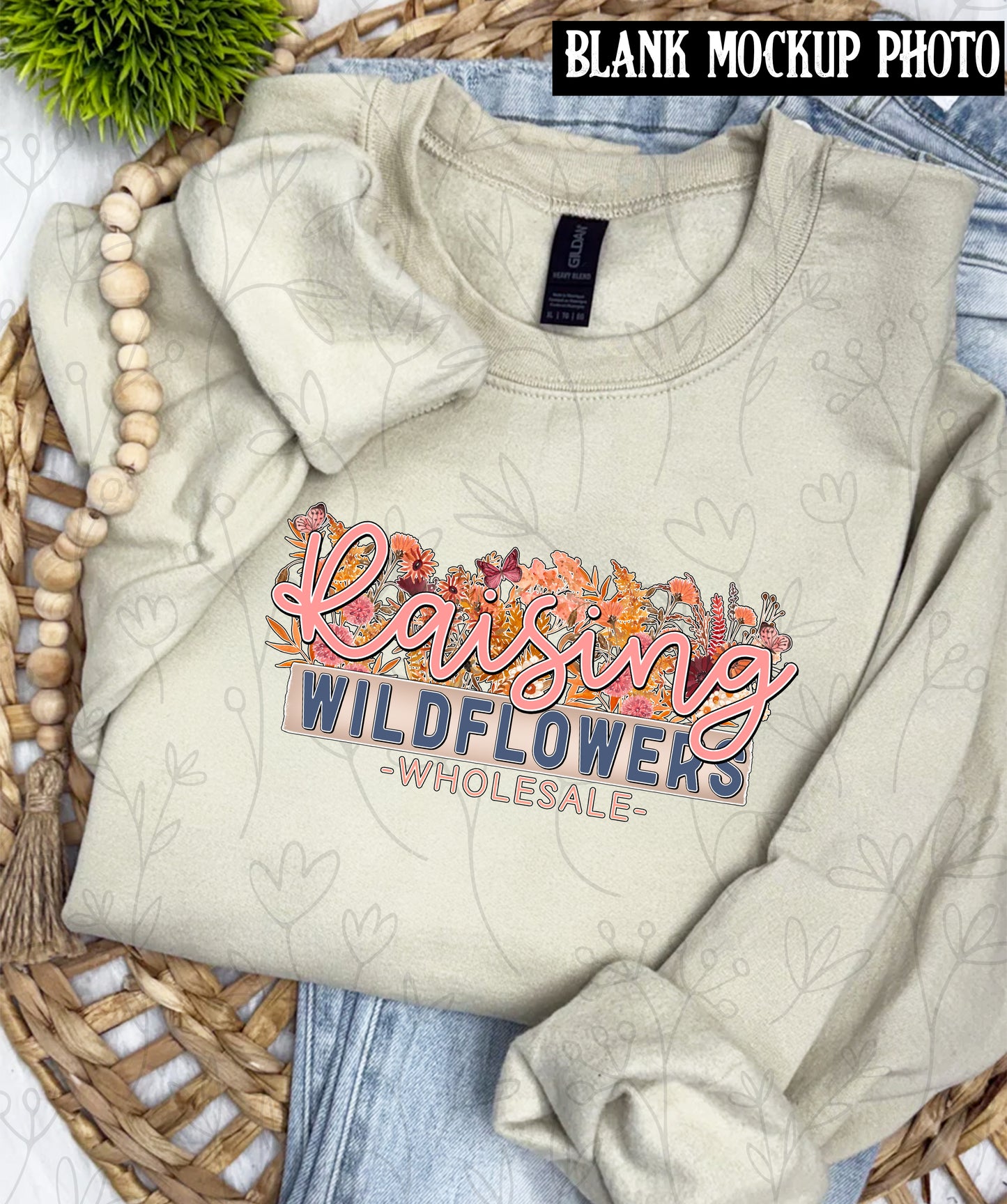 Independent Trading Co Sweatshirt Blank Mock up photo | Sand