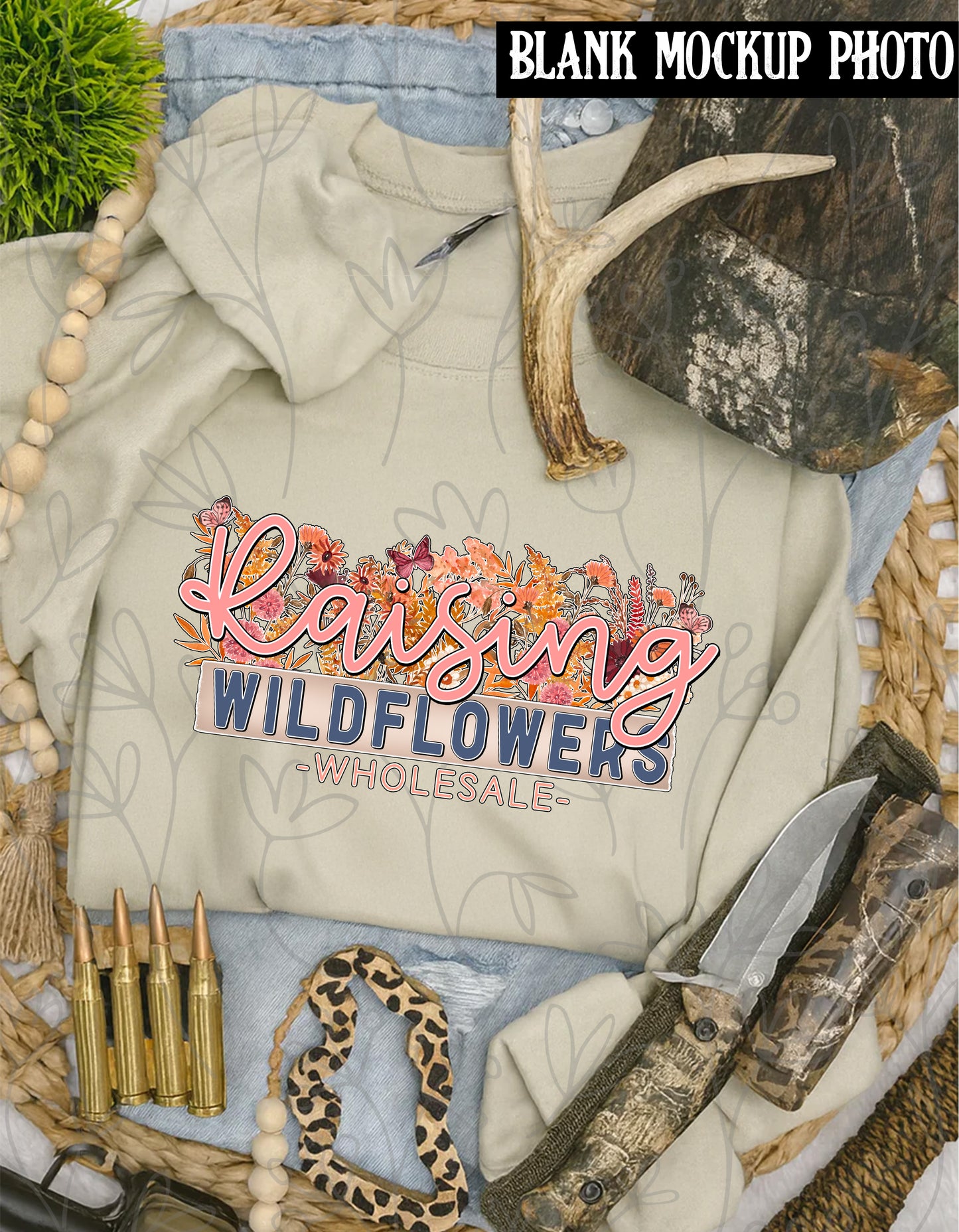 G18000 Sweatshirt Blank Mock up photo hunting | Sand