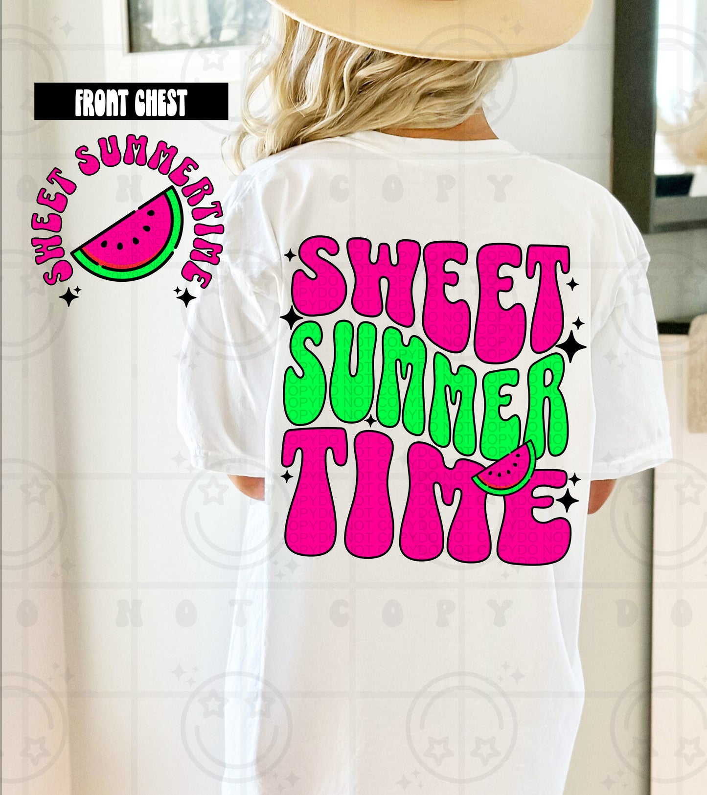 Sweet Summer Time Pink Chest Font - Transfer (HW)